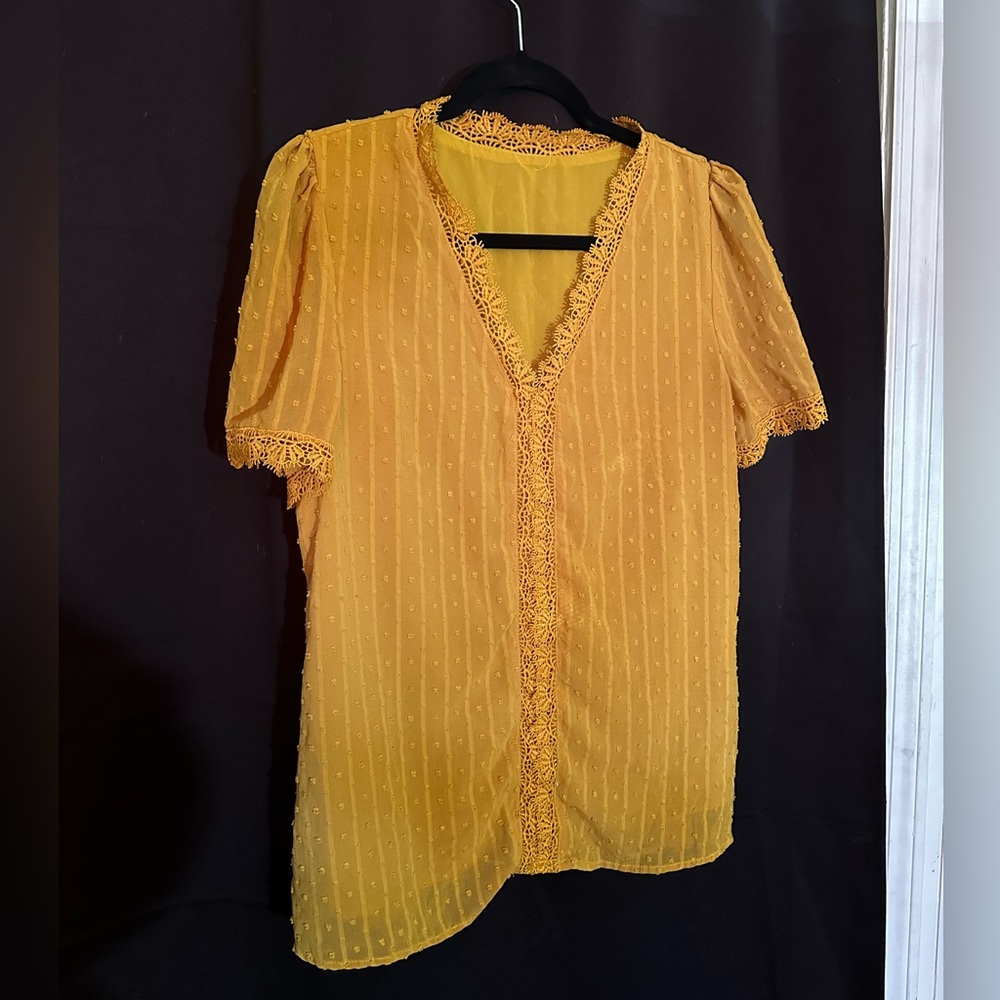 Mustard Lacy Blouse